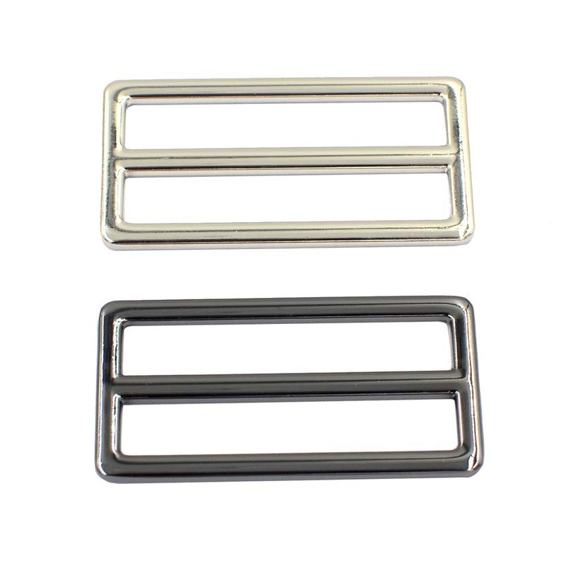 DGOL 2 inch Slider Webbing Strap Tri Glide Buckles Zinc Alloy Tri-glide Buttons Fasteners 10pcs (GUNMETAL) - Image 3